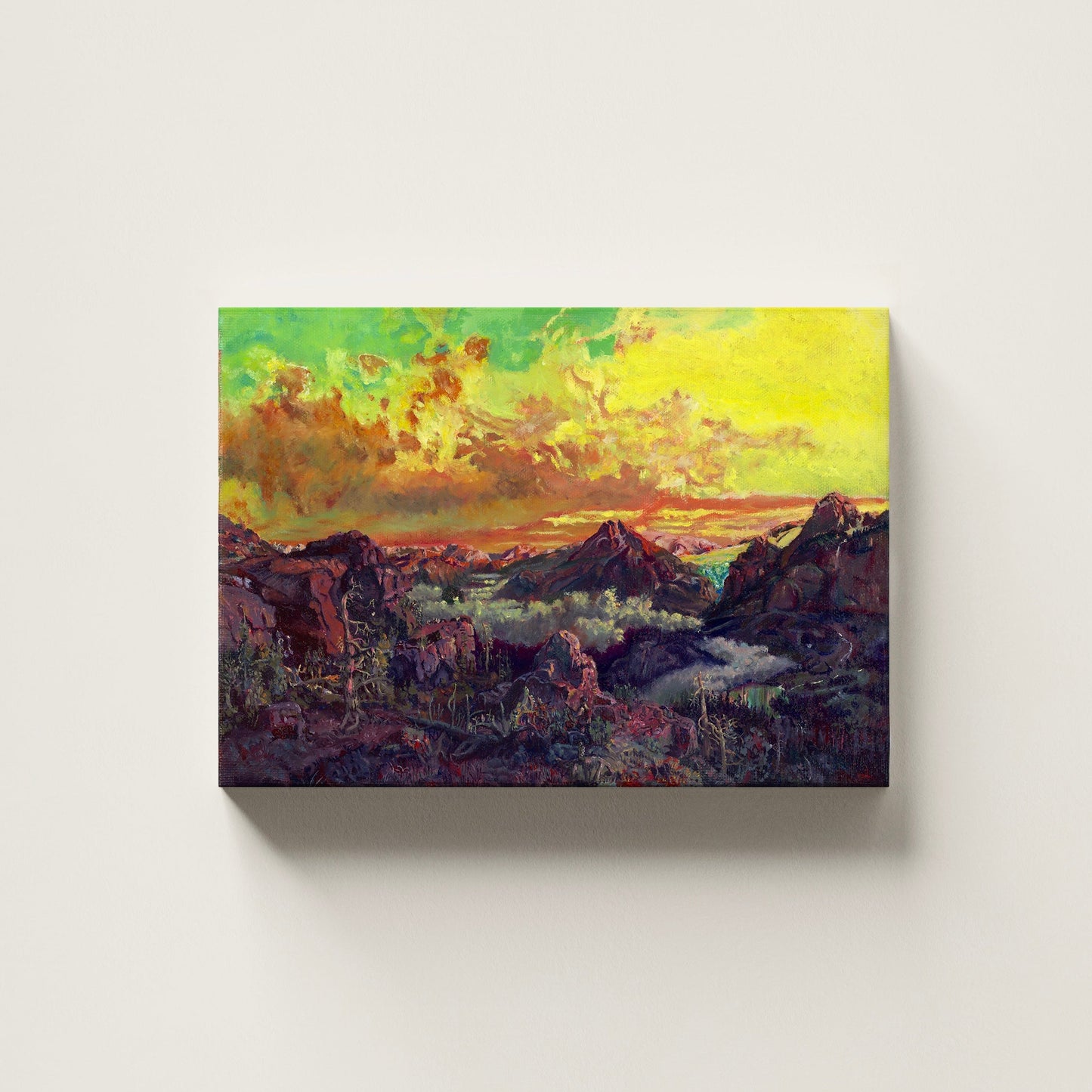 Original Painting "HØYFJELL I SOLOPPGANG" - by Tobias Hungeberg (20x30 cm)