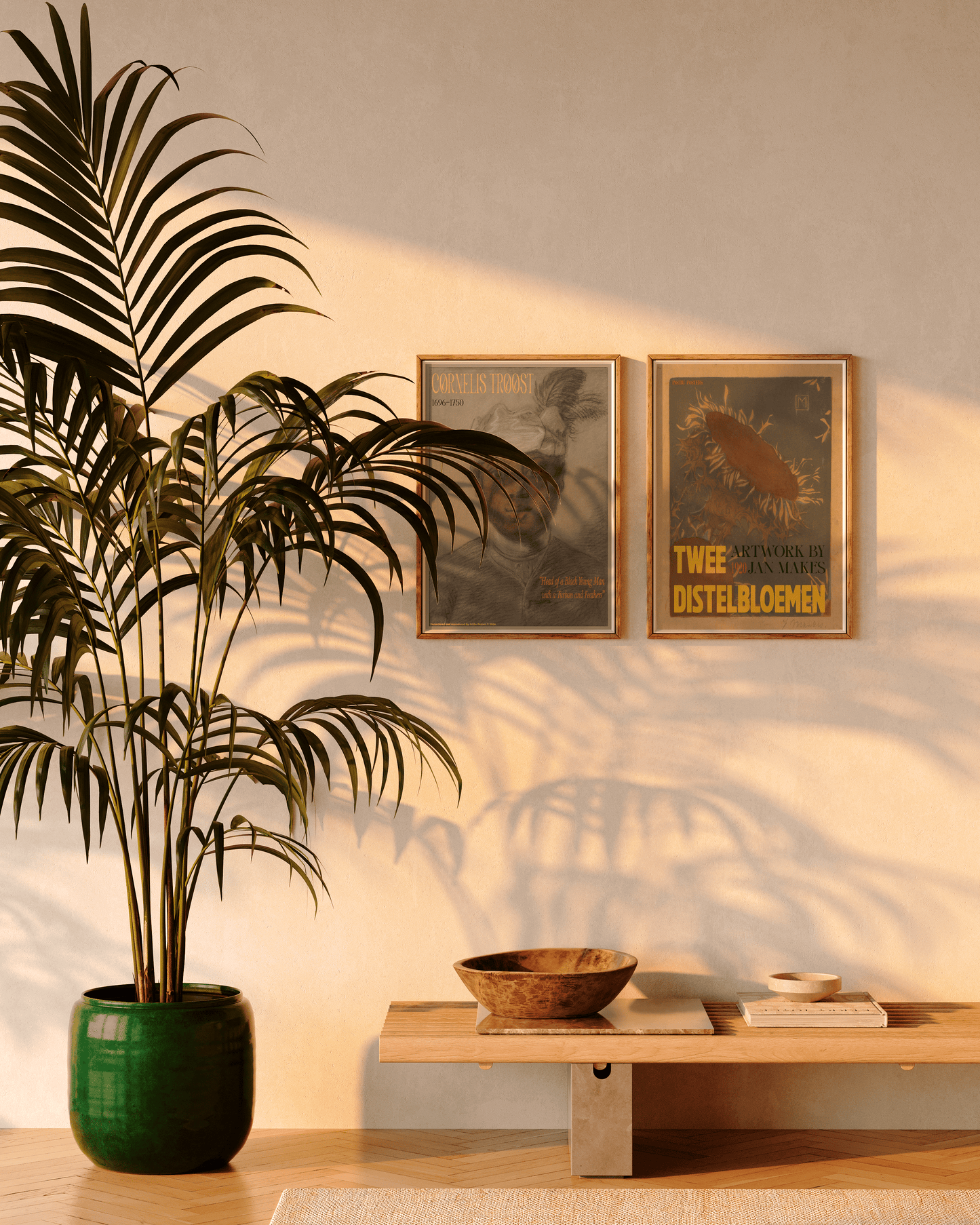 Twee distelbloemen - Art poster