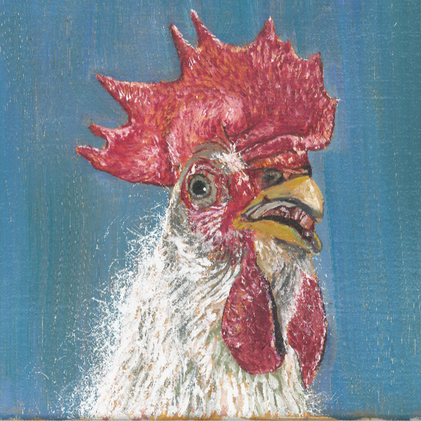 Original Painting "The magnificent Rooster" - by Tobias Hungeberg (30x40 cm)
