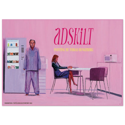 The "Adskilt" pink poster by Tobias Hungeberg