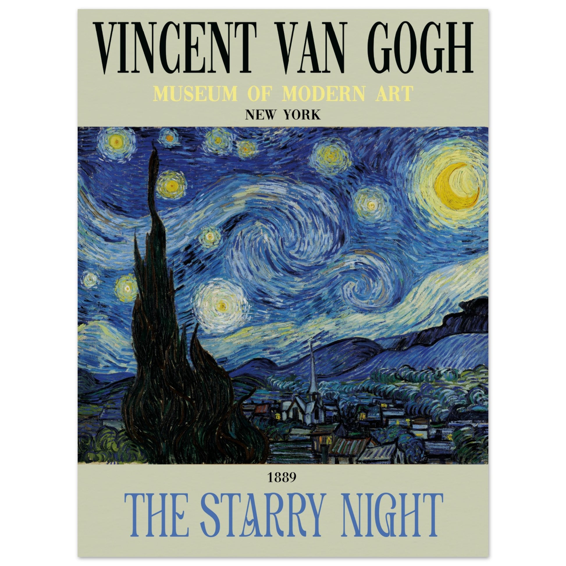 The Starry Night Art Potser Blue by Vincent van Gogh | Insitu Posters